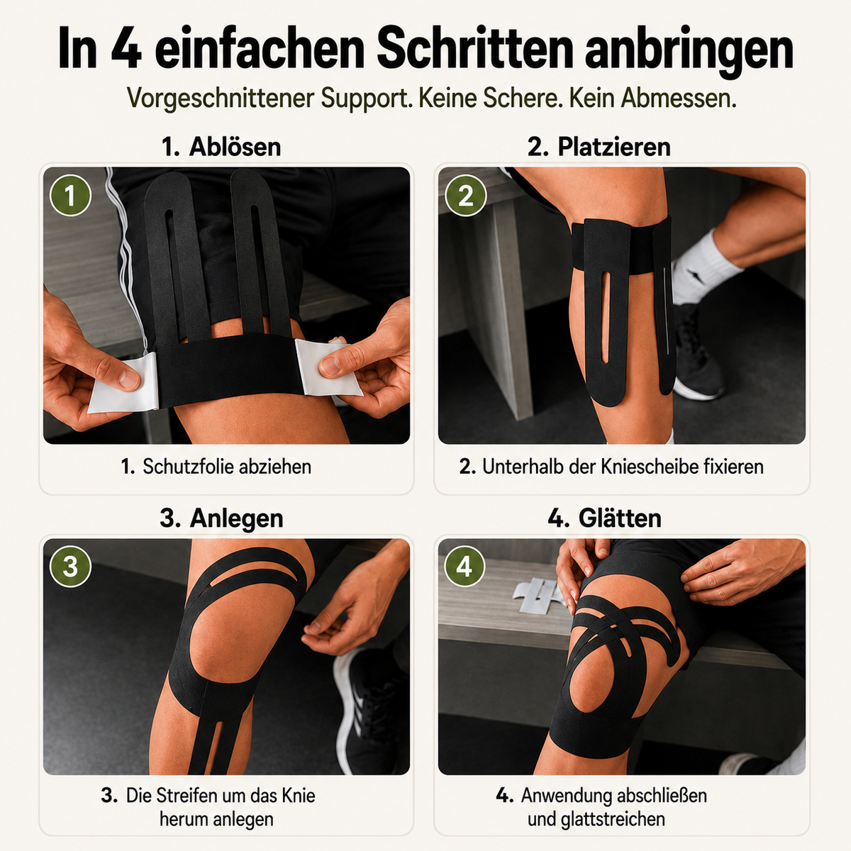 FlexKnee™ – Vorgeschnittenes Knie-Support-Tape